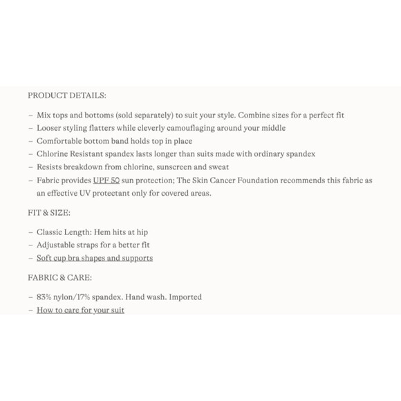 LANDS' END SWIMSUIT TOP 10 DDD BLOUSON TANKINI deep sea navy space dyed $82.95 - Picture 2 of 4